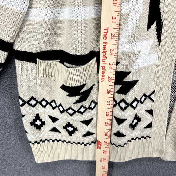 Lucky Brand Sweater Womens XL Extra Large Open‎ Front Cardigan Aztec pocket - Picture 8 of 16